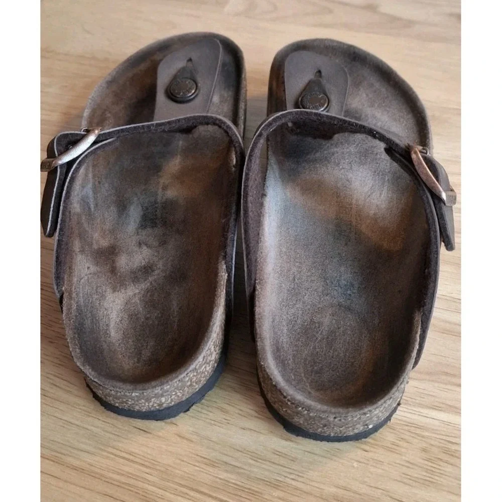 Birkenstock Kids Gizeh Brn Birko-Flor Thong Sandals Cork Footbed Youth EU 34/35
